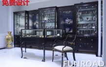 What is the relationship between the design of jewelry display cases and customers?