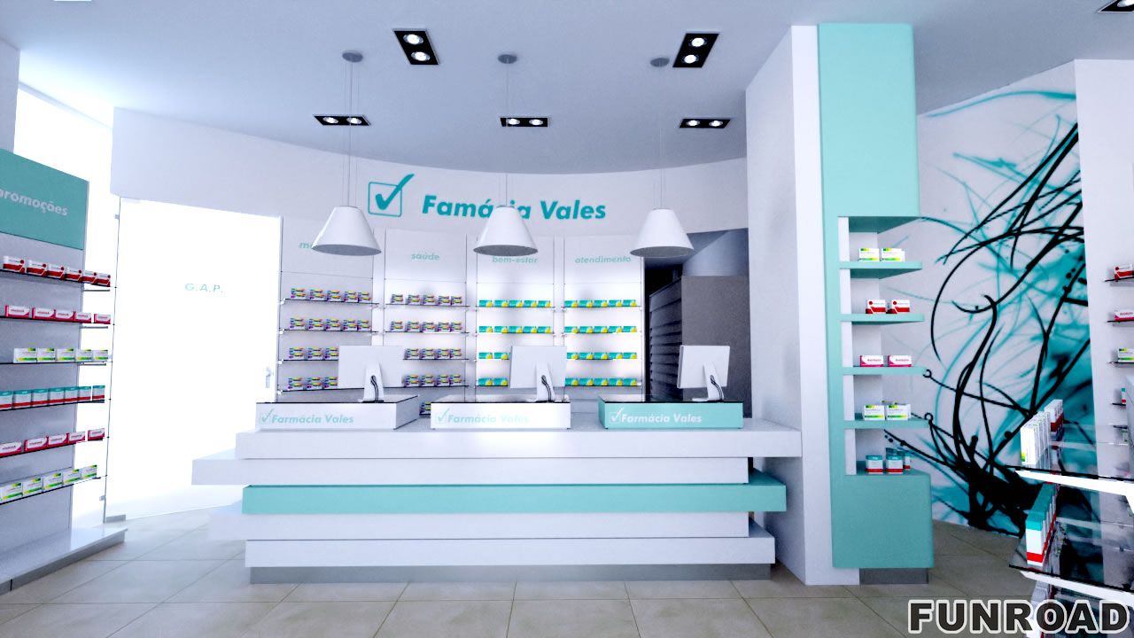 Wall-mounted Pharmacy Showcase For Drug Store Decor 