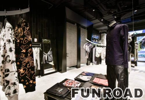 Clothes retail shop window display designs garments store display furnitures