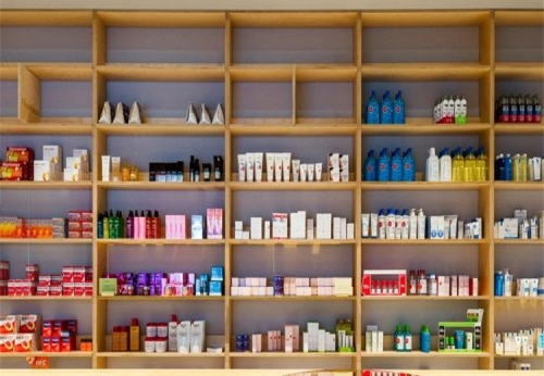 Hot selling beautiful make-up Pharmacy display shelves for Pharmacy store