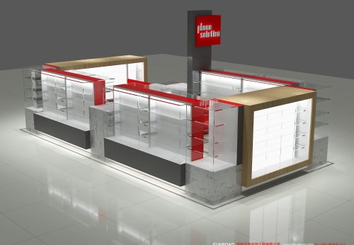 Australia shopping mall approved cell phone kiosk with glass mobile phone display showcase