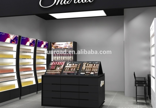 High quality make up island display showcase cosmetic store furniture