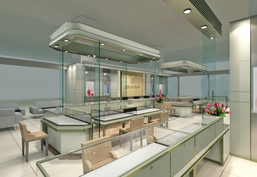 2018 shopping mall jewelry kiosk rendering jewelry glass showcase