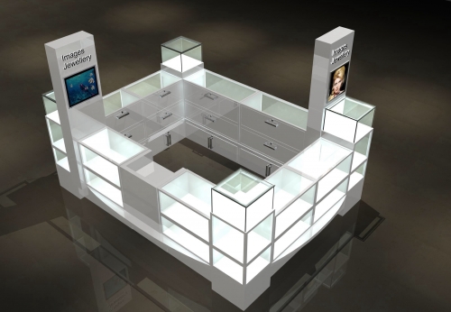    Durable Mall Jewelry Display Showcase with LED Light 