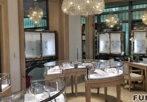 High-end jewelry store round display cabinet renderings