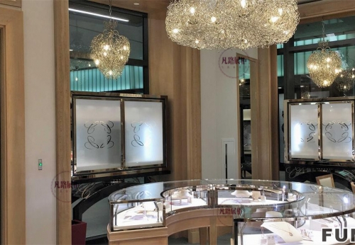 High-end jewelry store round display cabinet renderings