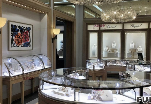 High-end jewelry store round display cabinet renderings