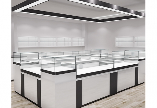 Luxurious Jewelry Shop Interior Decoration Counter Jewellery Glass Showcases Cabinet for Sale