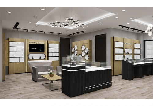 High End Quality Jewelry Store Interior Display Cabinet Wooden Glass Jewelry Shop  Showcases 