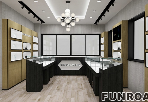 High End Quality Jewelry Store Interior Display Cabinet Wooden Glass Jewelry Shop  Showcases 