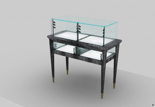 Jewelry store standing counter customization luxury glass display cabinet necklace ring display rack