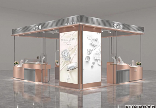 Funroad Jewelry Store Glass Showcase Display Luxury Jewellery Display Cabinet with Light Jewelry Kiosks for Mall