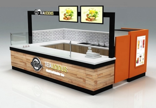 Portable Burger Kiosk Drinks Fast Food for Sale and Furniture Customization