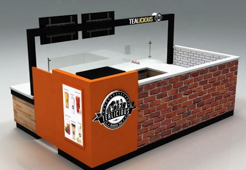 Portable Burger Kiosk Drinks Fast Food for Sale and Furniture Customization