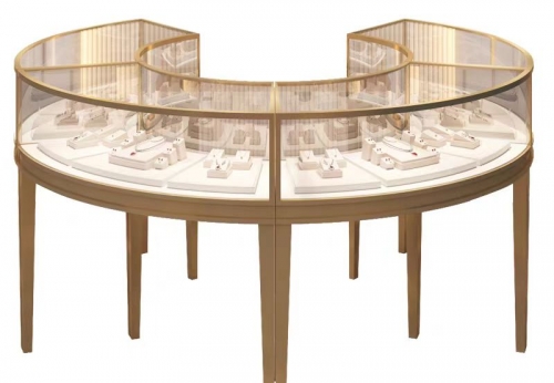 Funroad Customized Jewelry Display Showcase with Table and Storage cabinet for Jewelry Store Display