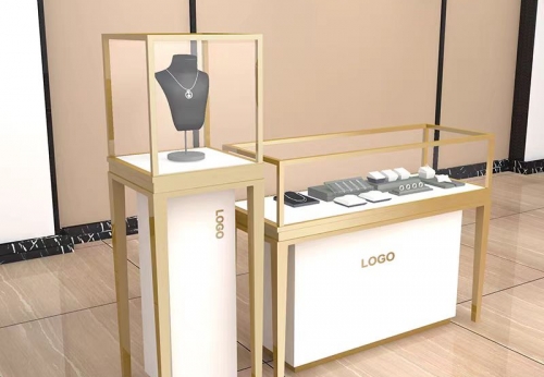 Funroad Customized Rectangle Jewellery Display Showcase Boutique Glass Jewelry Display Table for Jewelry Shop