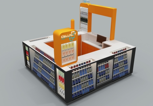 Factory cell phone decorative showroom display showcase counter cabinet mobile phone kiosk for shopping mall Kiosk setup