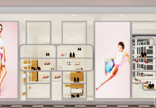 Store Display Racks for Shoes Interior Design Furniture for Shoe Shops Premium Showcases