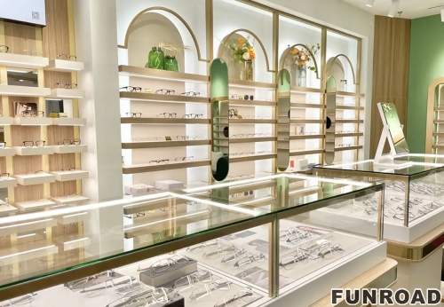 Luxury Stainless Steel Jewelry and Glasses Display Cabinet Customized for Store Mall Showroom Use