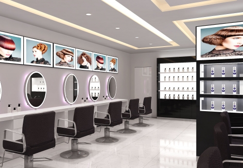 Salon Furniture Hair Salon Display Shelf Beauty Salon Kiosk Counter Showcase