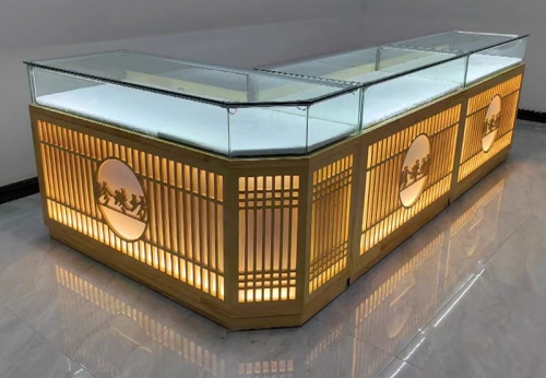 Funroad High End Customized Jewelry Display Showcase with Table and Storage cabinet for Jewelry Store Display