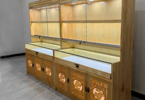 Funroad High End Customized Jewelry Display Showcase with Table and Storage cabinet for Jewelry Store Display