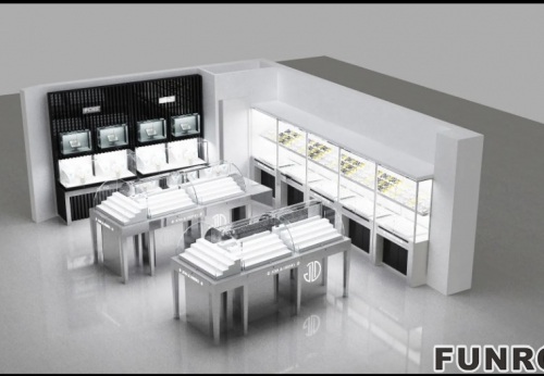 High End Custom Jewelry Display Shop Interior Custom Ideas Jewellery Shops Glass Cabinet