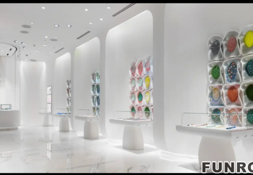 Customized Luxury Interior Showcase Latest Design Fitting Jewelry Display Cabinet for New Retail Stores